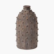 Kali Textured Dot Grey Stoneware Vase - Grey/Light Grey