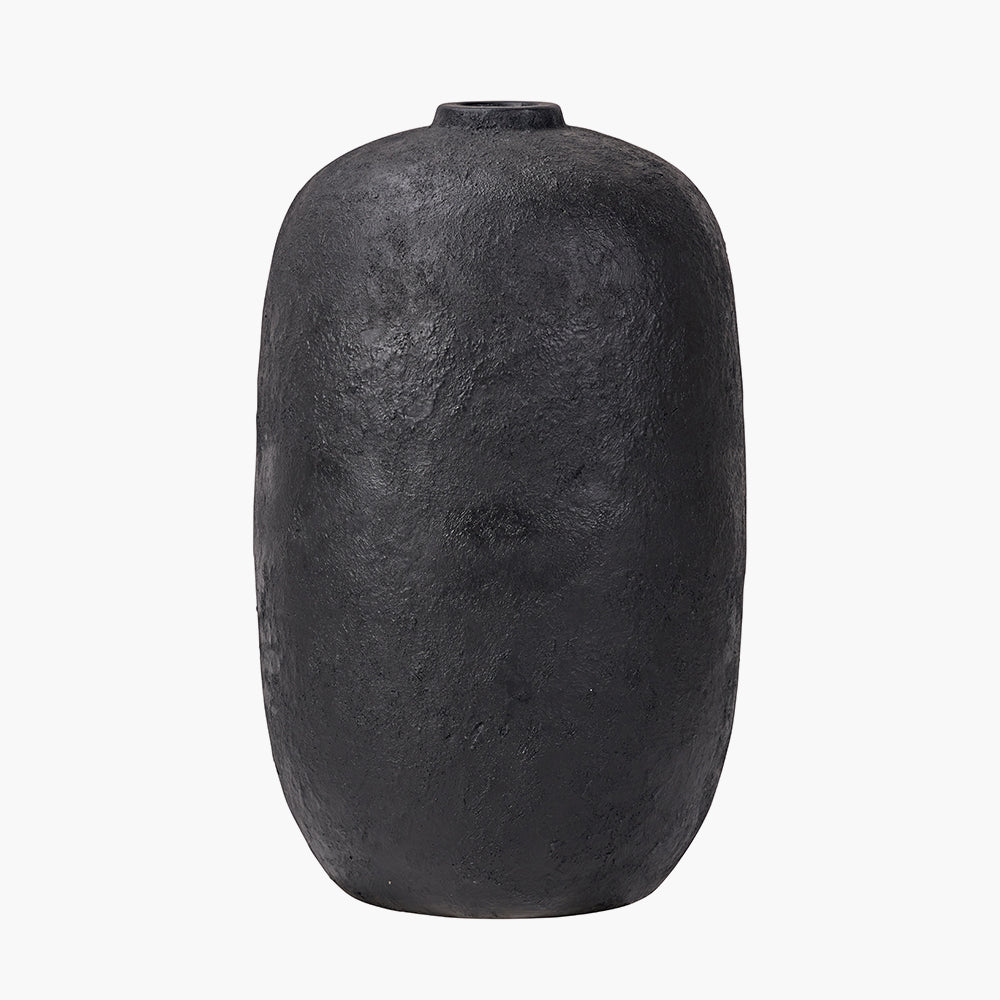 Black Fibrestone Decorative Vase - Small/Large
