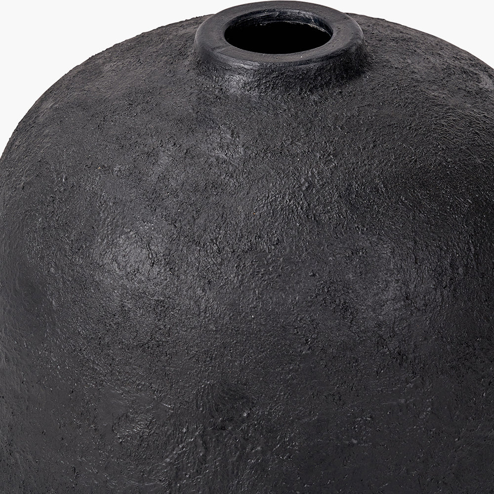 Black Fibrestone Decorative Vase - Small/Large