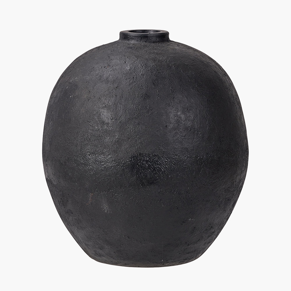 Black Fibrestone Decorative Vase - Small/Large
