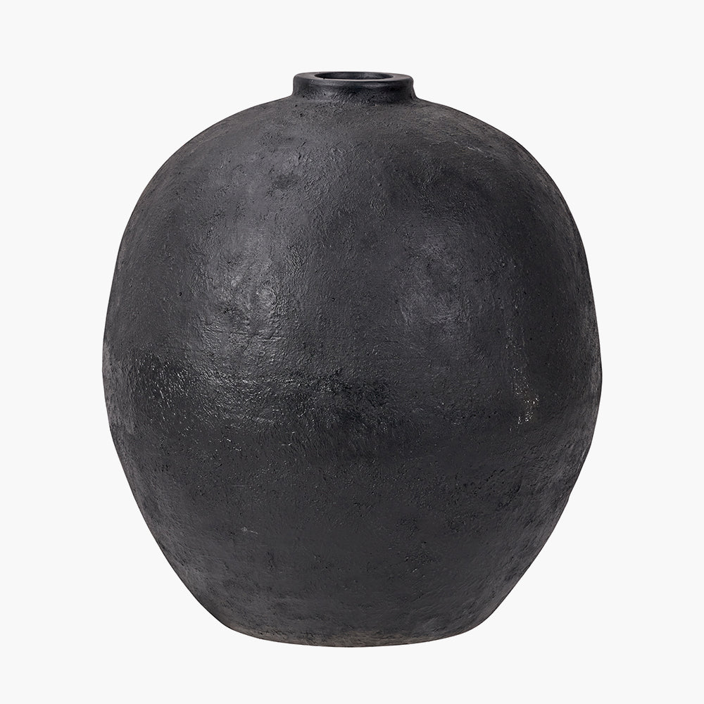 Black Fibrestone Decorative Vase - Small/Large