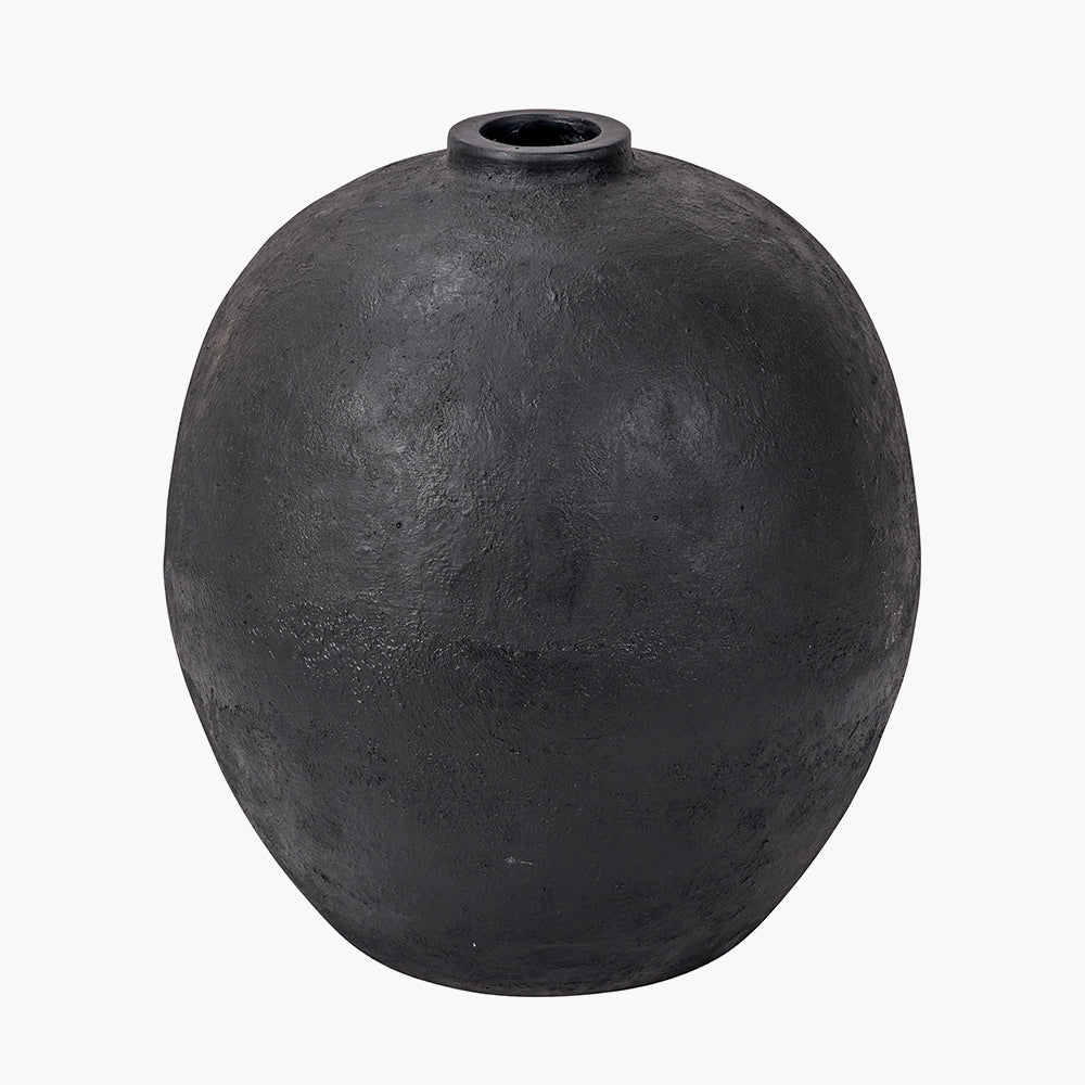 Black Fibrestone Decorative Vase - Small/Large