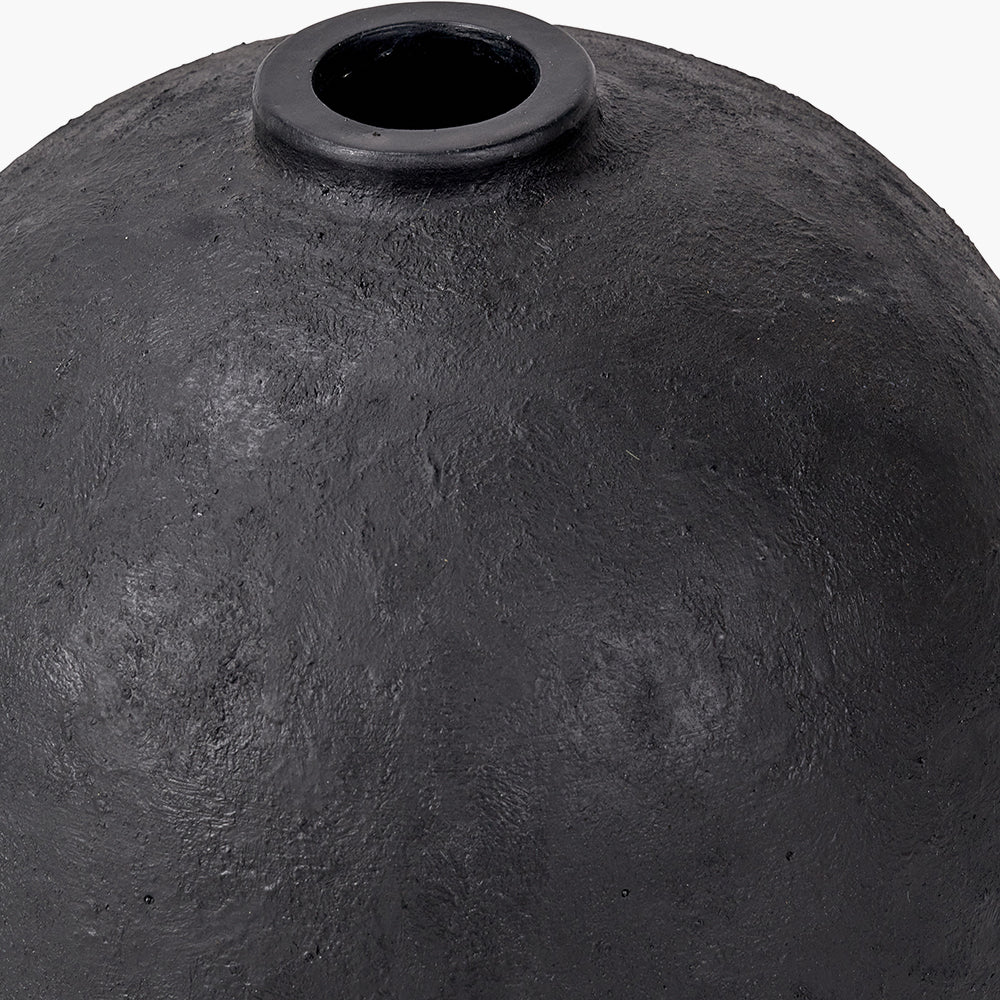 Black Fibrestone Decorative Vase - Small/Large