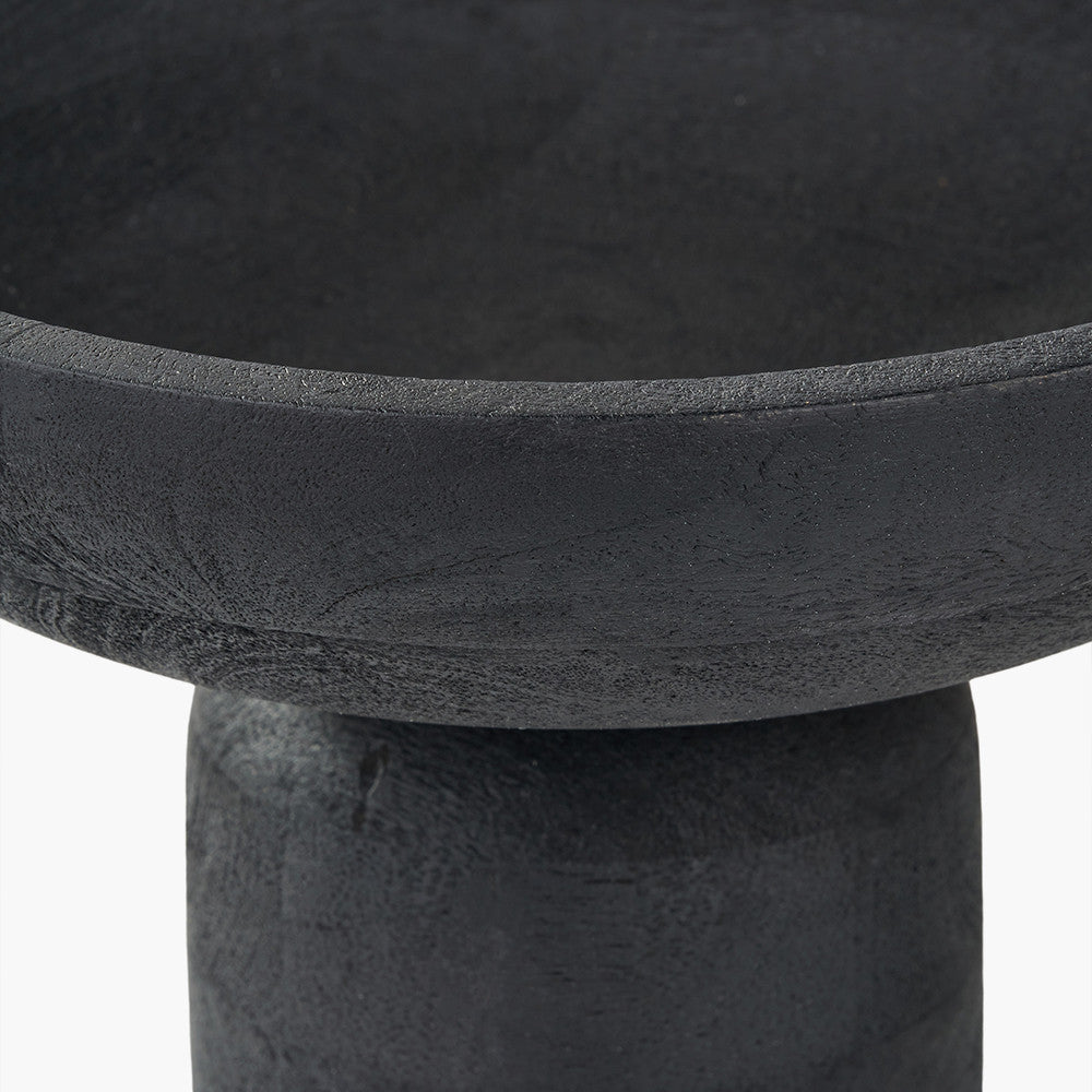 Handcarved Mango Wood Bowl with Raised Base