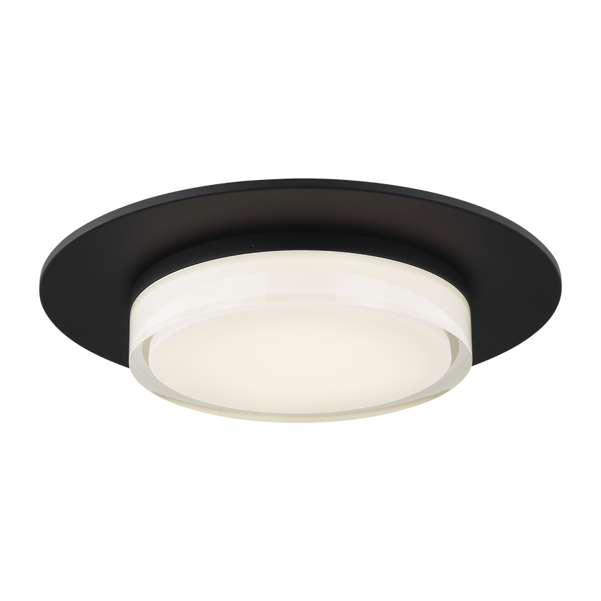 Sen 17" Flush Mount Light- Black/ Brass
