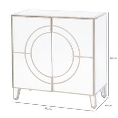 Claridge Circle Link 2 Door Mirrored Cabinet