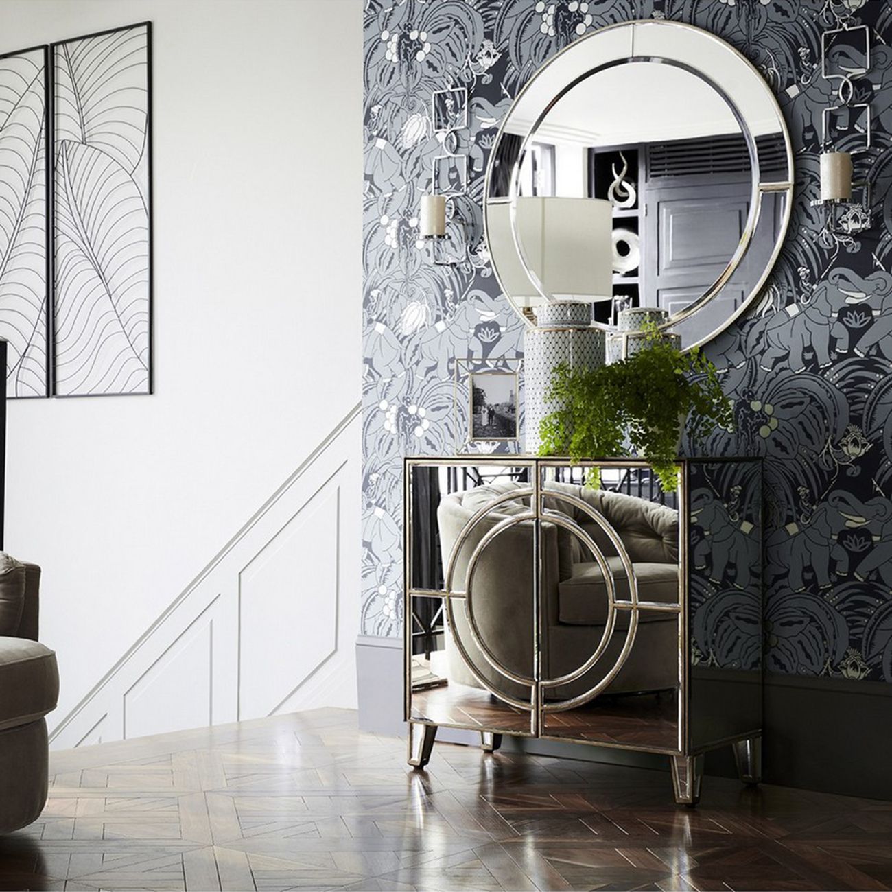 Claridge Circle Link 2 Door Mirrored Cabinet