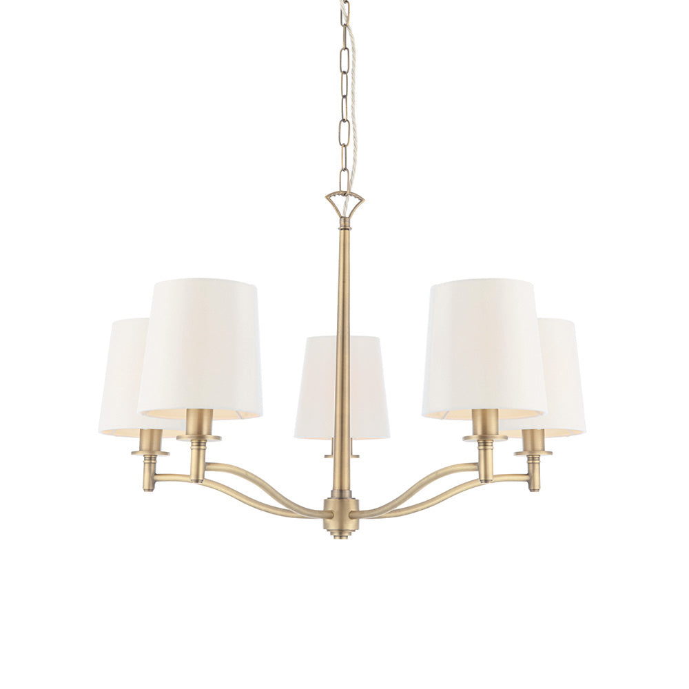 Della 3/5Lt Multi-Arm Pendant - Antique Brass / Bright Nickel