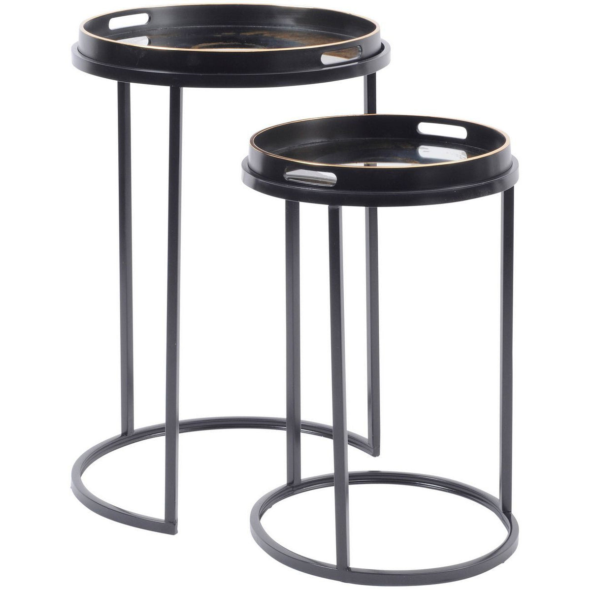 Gold Swirl Set of 2 Side Tray Tables