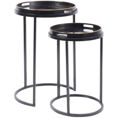 Gold Swirl Set of 2 Side Tray Tables