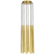 Pylon 8 Light Chandelier- Brass Finish