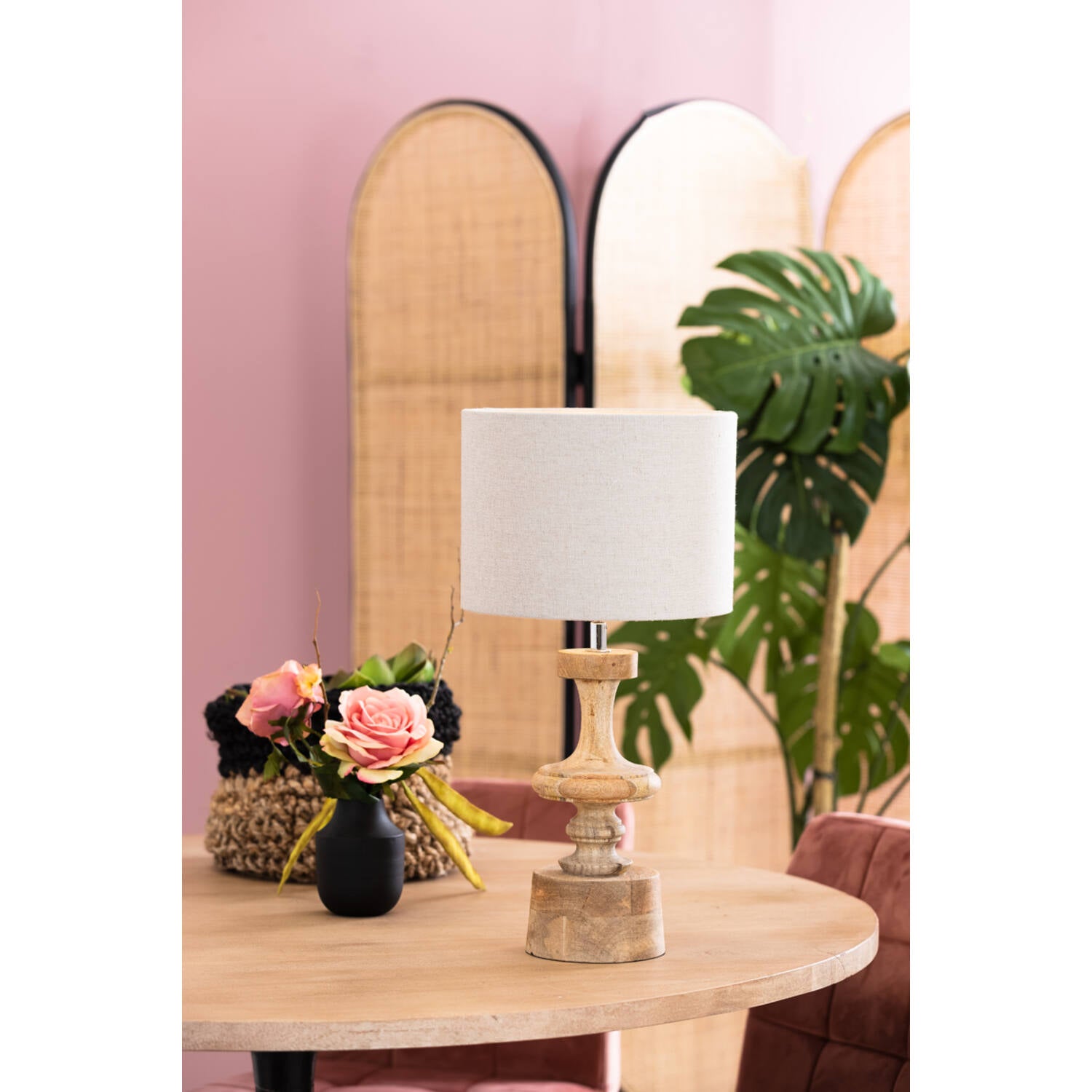 Pasco Table Lamp Base Only- Wood Natural