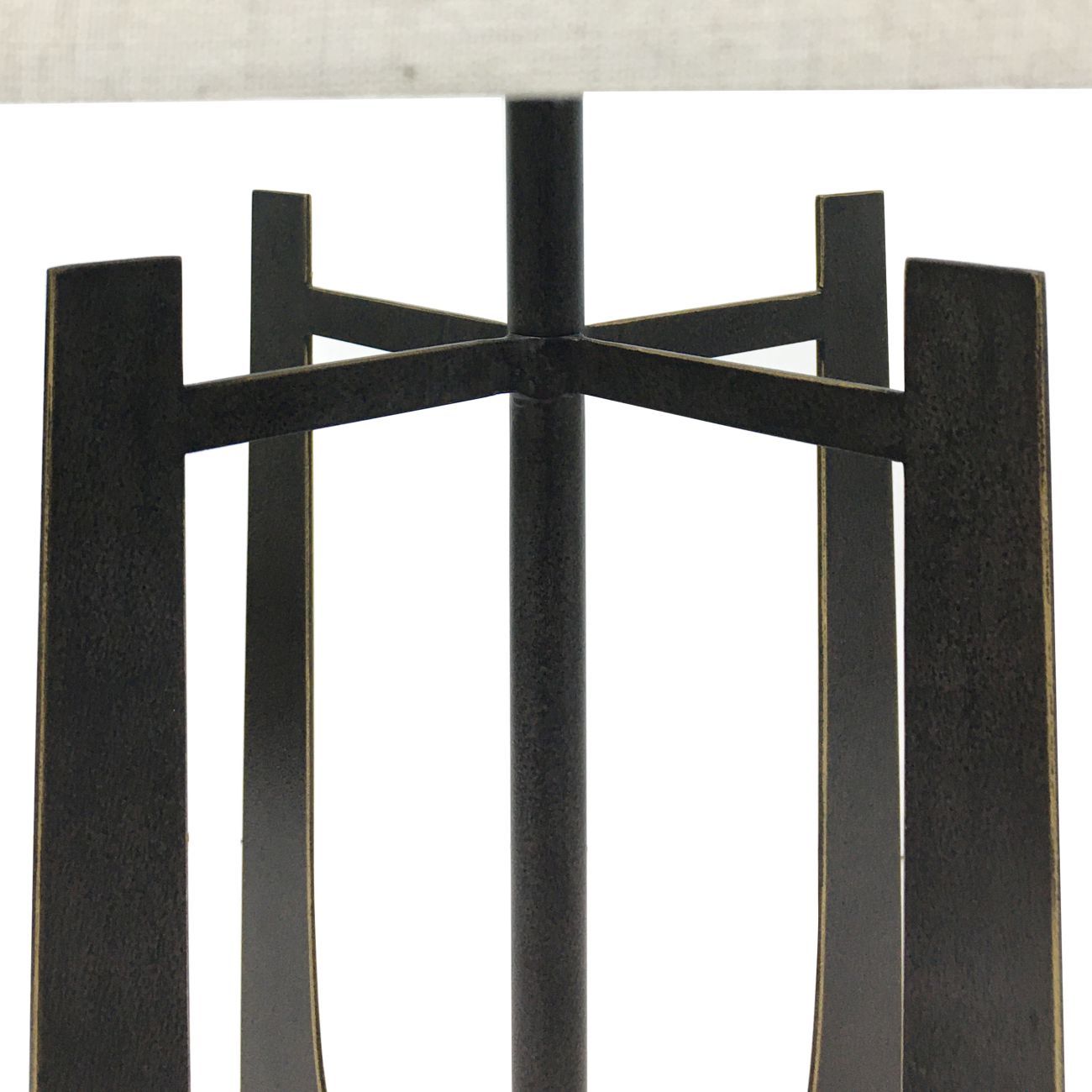 Glenthorpe Hammered Iron Table Lamp - Gilded Oak with Irish Linen Shade