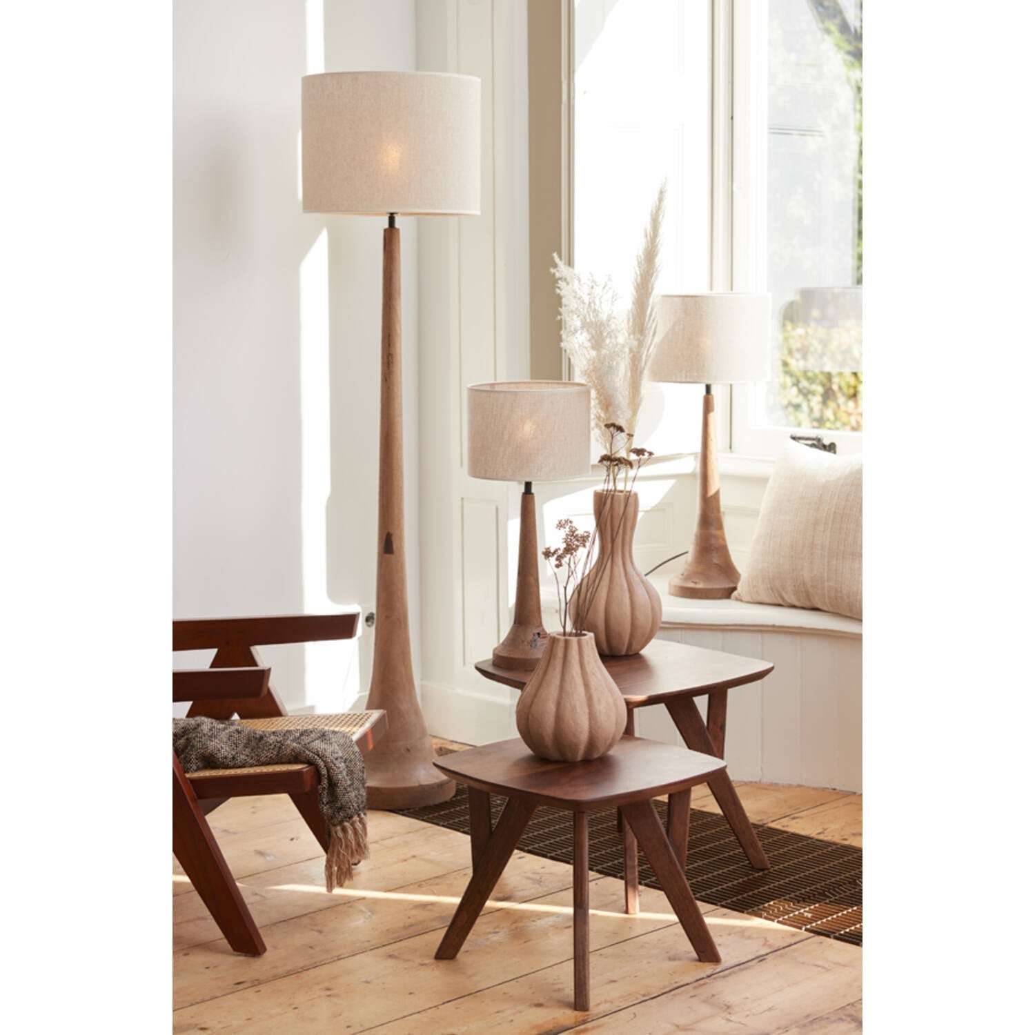 Jovany Wooden Floor Lamp - Various Finish
