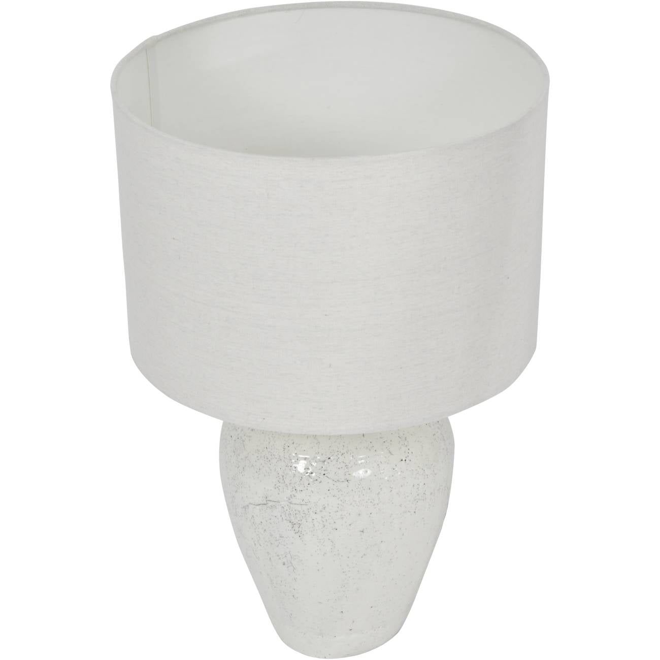 Speckle Terracotta Table Lamp With Shade - Glazed White Finish
