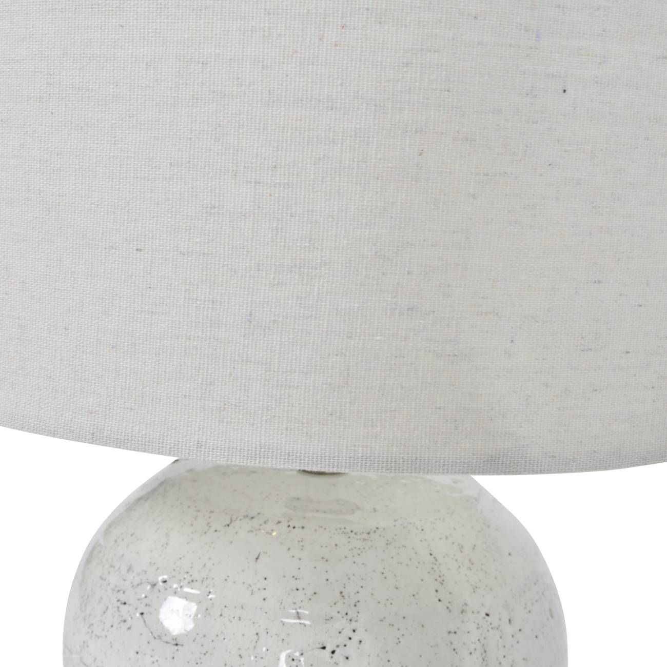 Speckle Terracotta Table Lamp With Shade - Glazed White Finish