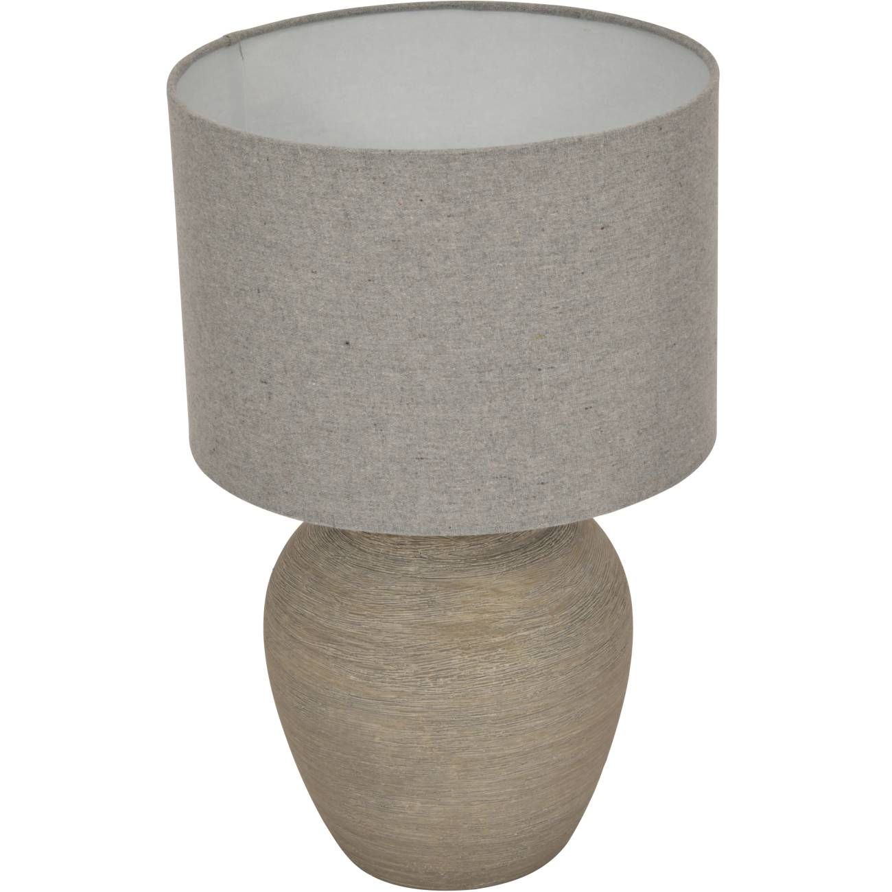 Baslow Etched Grey Large Ceramic Table Lamp with Shade