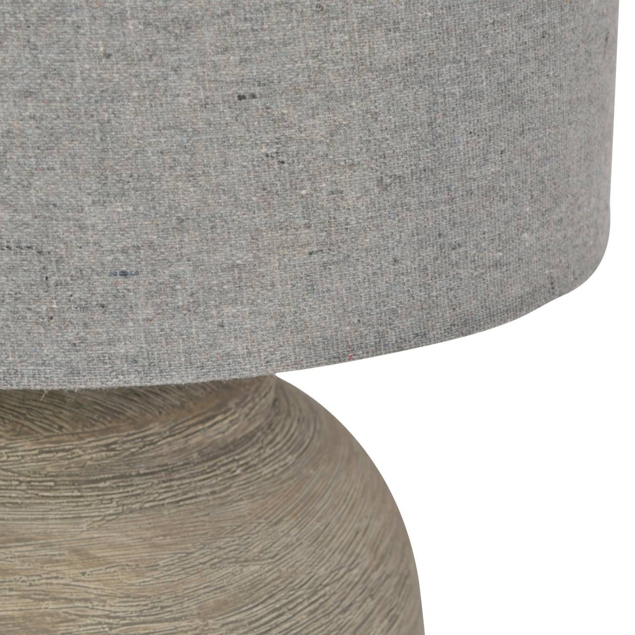 Baslow Etched Grey Large Ceramic Table Lamp with Shade