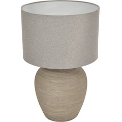 Baslow Etched Grey Small Ceramic Table Lamp with Shade