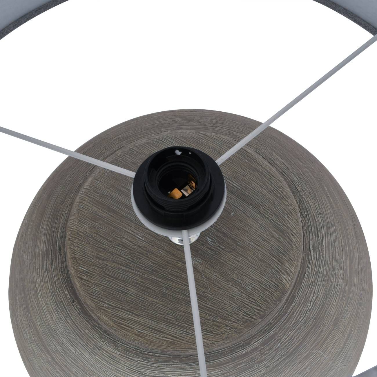 Baslow Etched Grey Small Ceramic Table Lamp with Shade