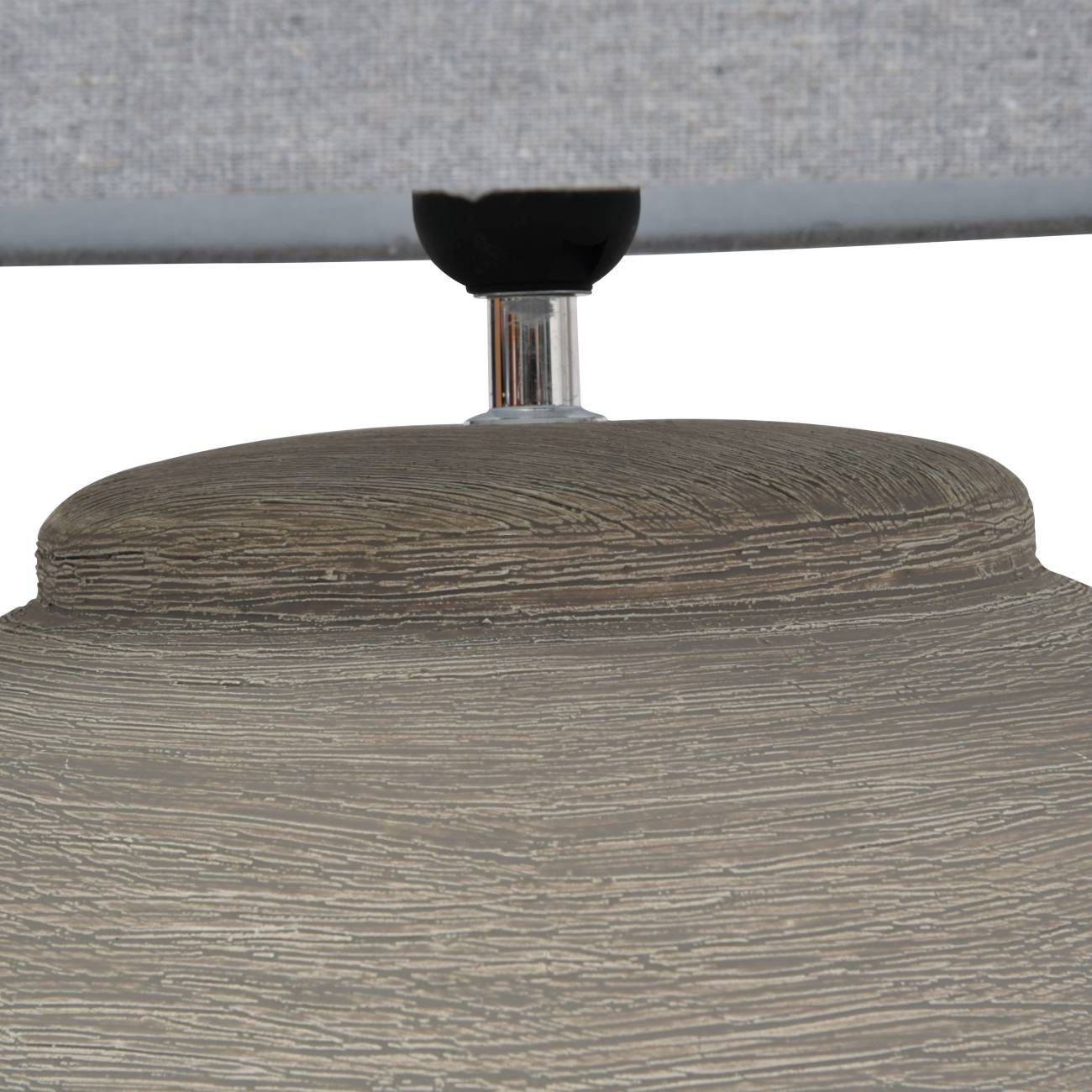 Baslow Etched Grey Small Ceramic Table Lamp with Shade