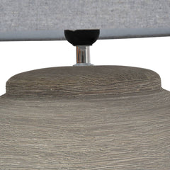 Baslow Etched Grey Small Ceramic Table Lamp with Shade