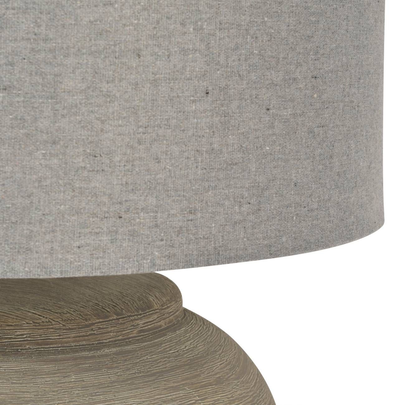 Baslow Etched Grey Small Ceramic Table Lamp with Shade