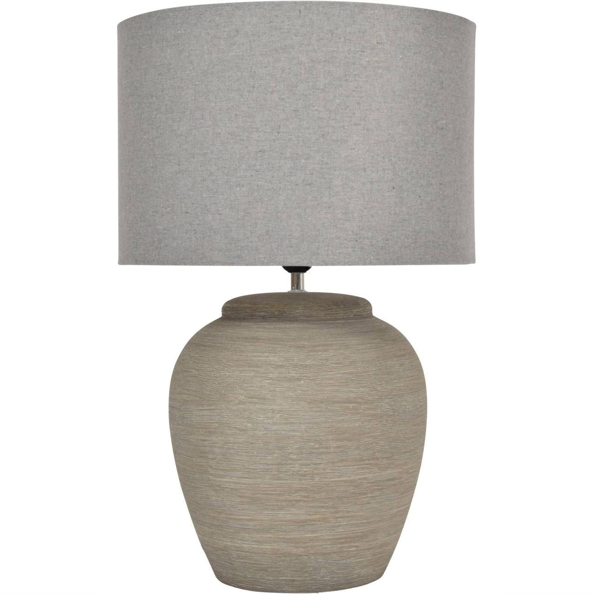 Baslow Etched Grey Small Ceramic Table Lamp with Shade
