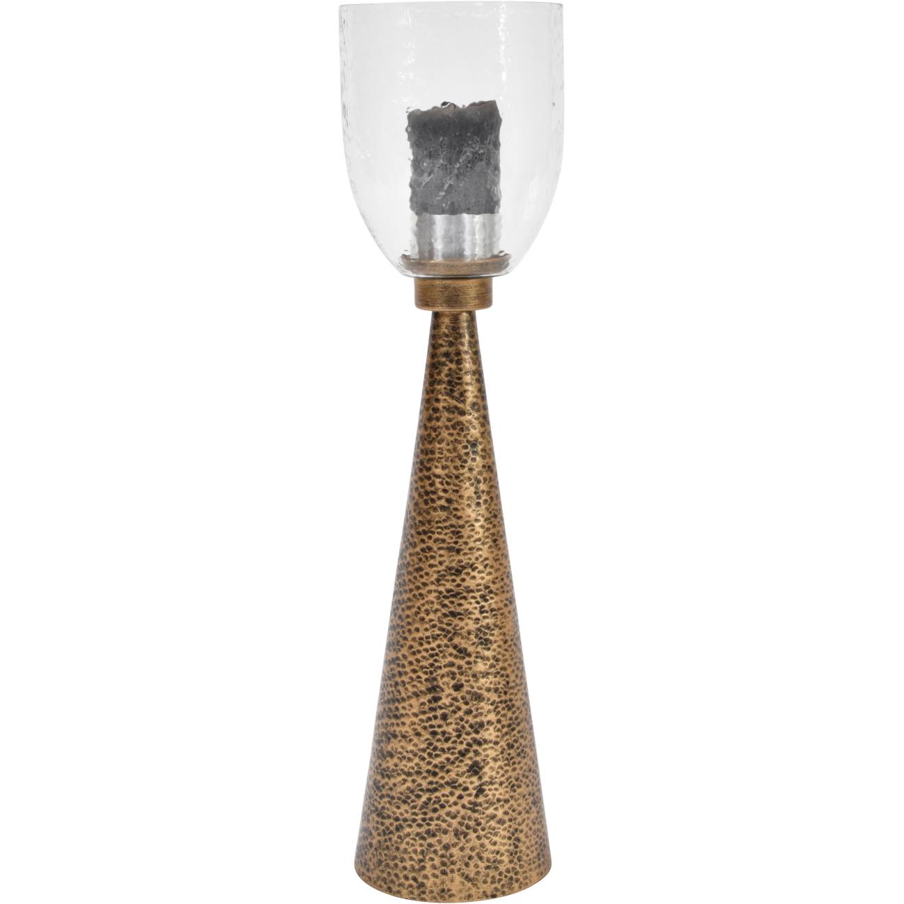 Sandbanks Iron and Hammered Glass Hurricane Floor Candle