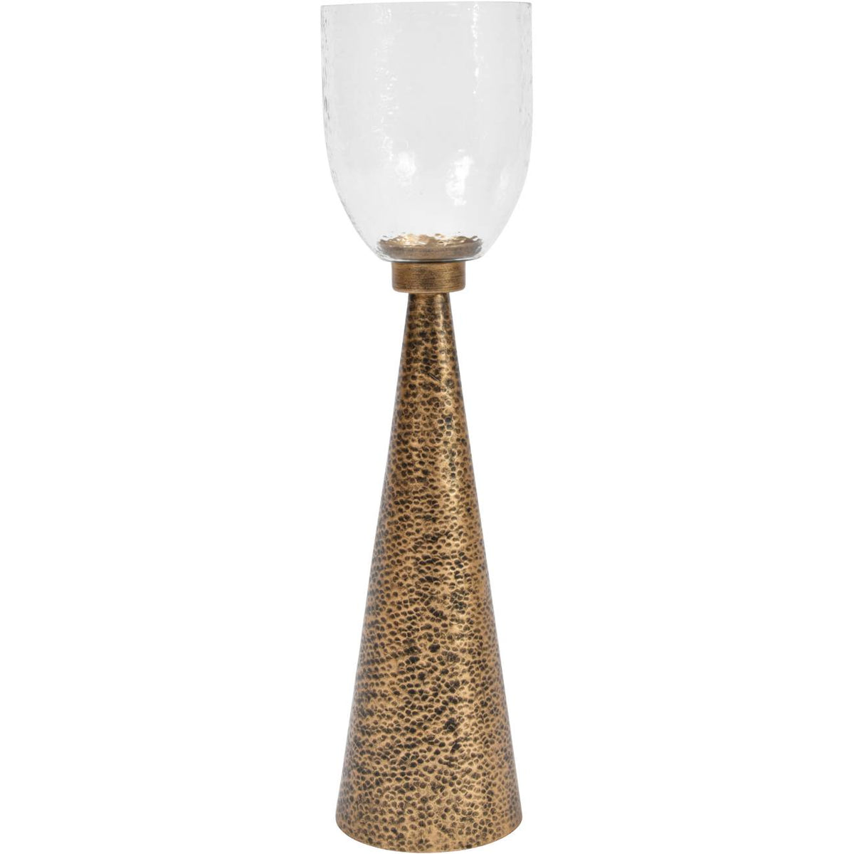 Sandbanks Iron and Hammered Glass Hurricane Floor Candle