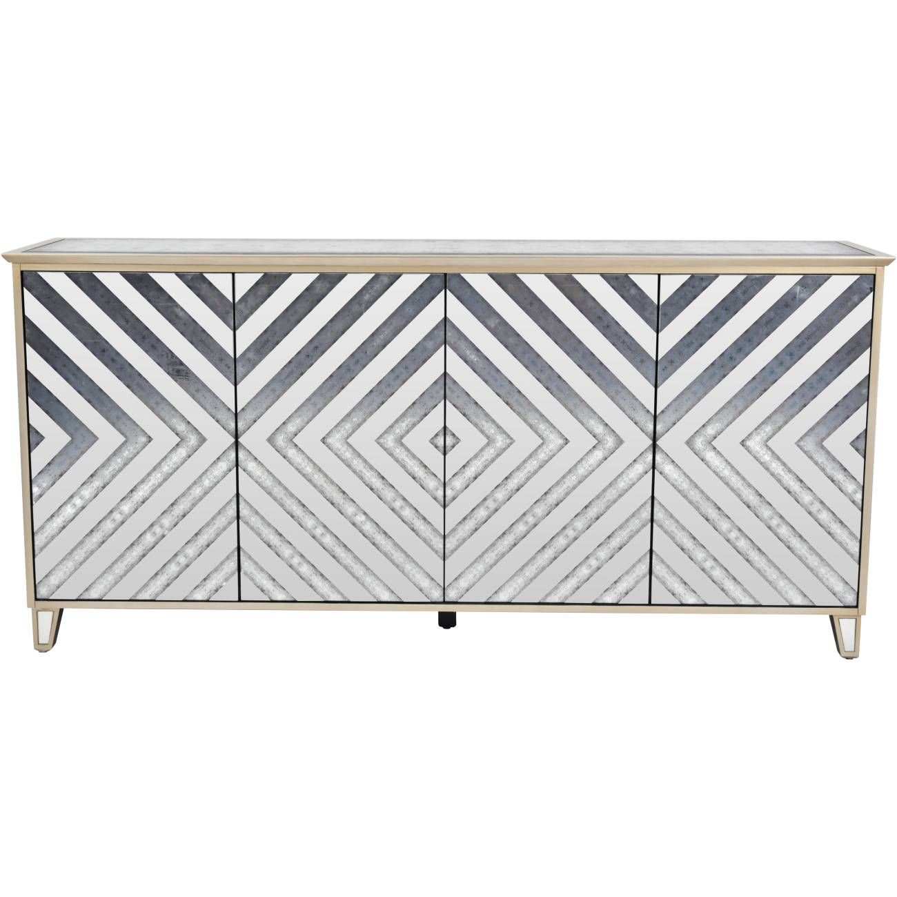Lexington Four Door Antique Mirrored Sideboard