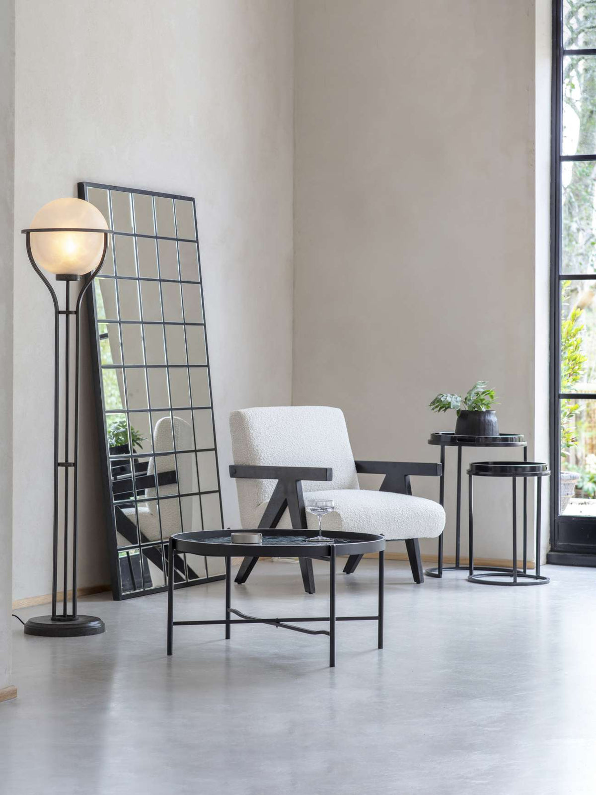 Blakely Floor Standing Cheval Mirror 100x180cm- Black/ Champagne Gold