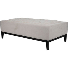 Theodore Buttoned XL Ottoman - Ivory Fabric 140x76cm