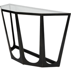 Catalan Bronze Gilded Console Table with Glass Top