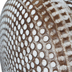 Chariot Round Ceramic Lamp Base with Ivory Oval Drum Shade