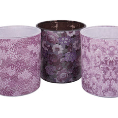 Laura Ashley Set Of 3 Honington Peony Mixed Glass Votives