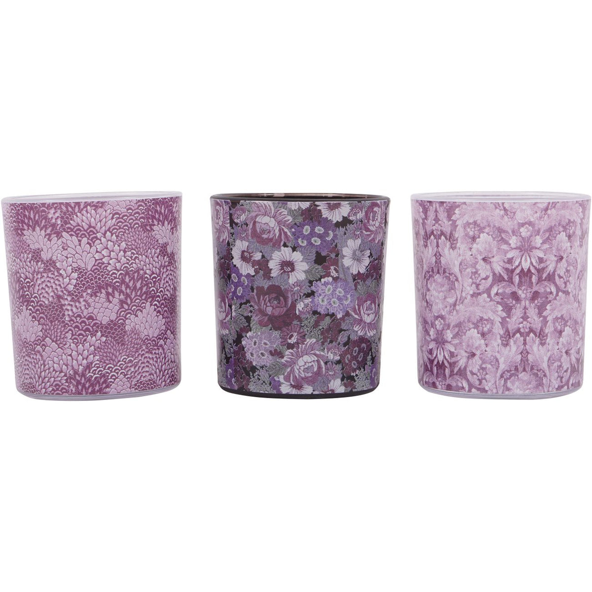 Laura Ashley Set Of 3 Honington Peony Mixed Glass Votives