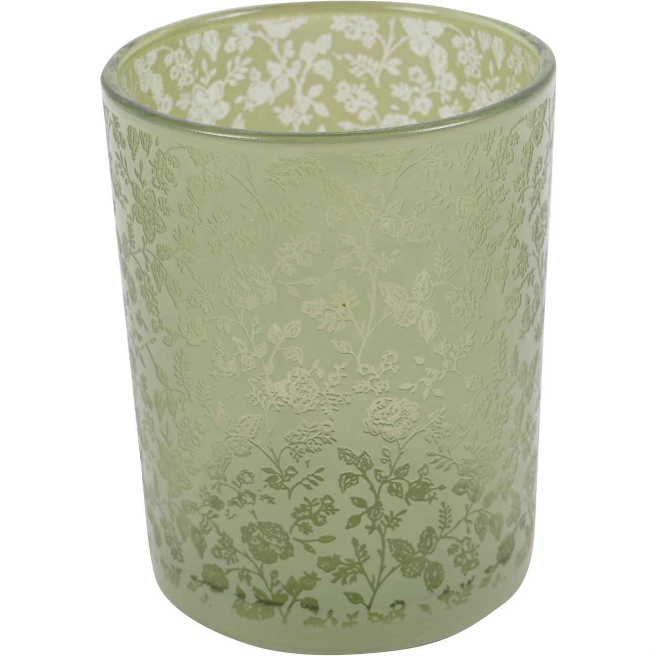 Laura Ashley Green Glass Hurricane