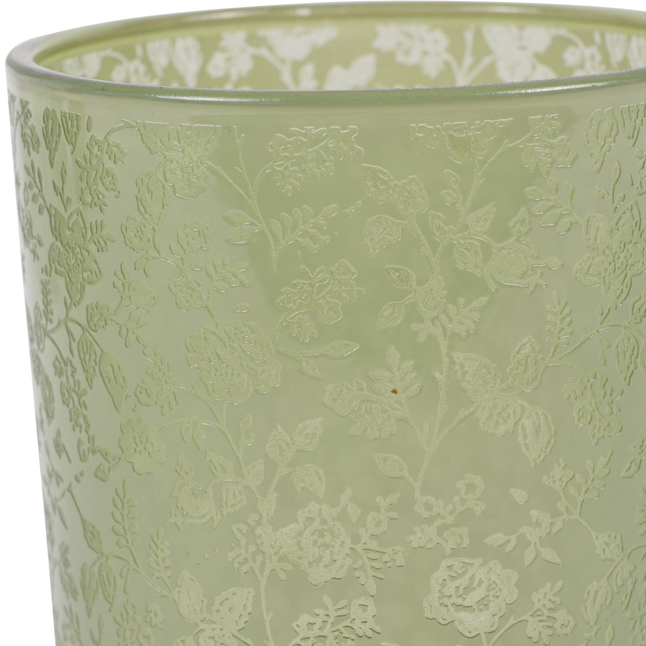 Laura Ashley Green Glass Hurricane