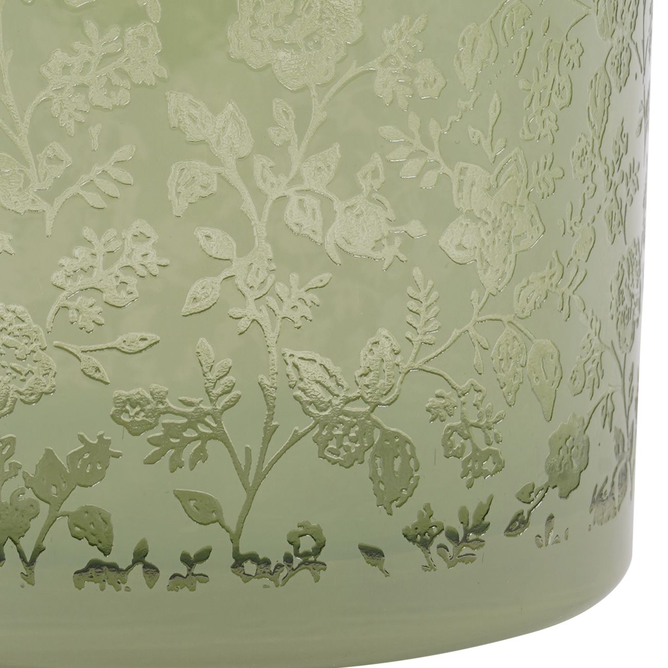 Laura Ashley Green Glass Hurricane