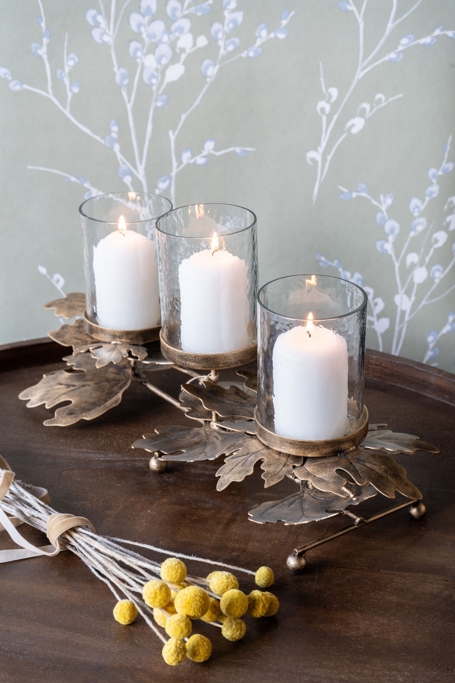 Corrina Leaf Triple Votive Candleholder