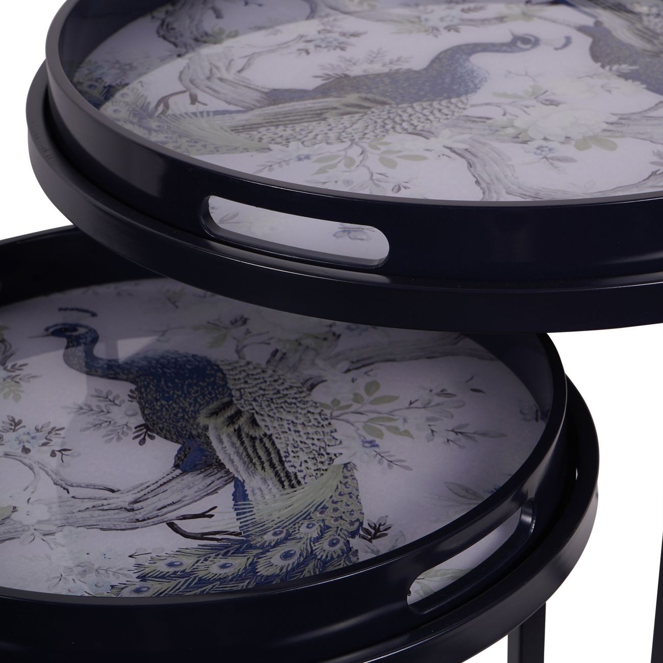 Belvedere Peacock Set Of 2 Side Tray Tables