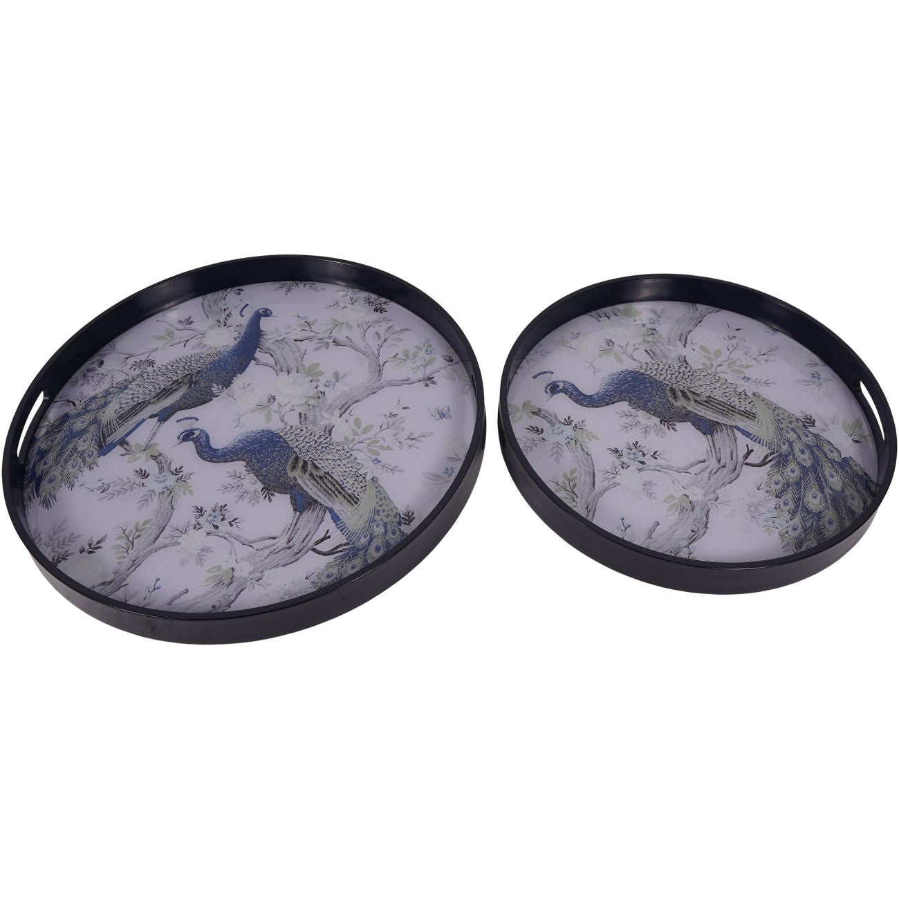 Belvedere Peacock Set Of 2 Trays