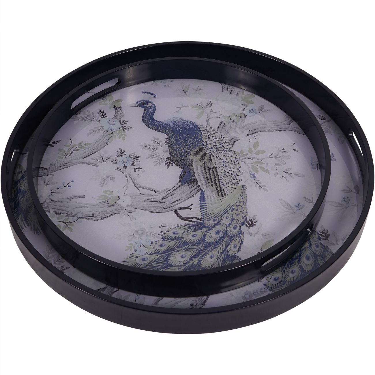 Belvedere Peacock Set Of 2 Trays