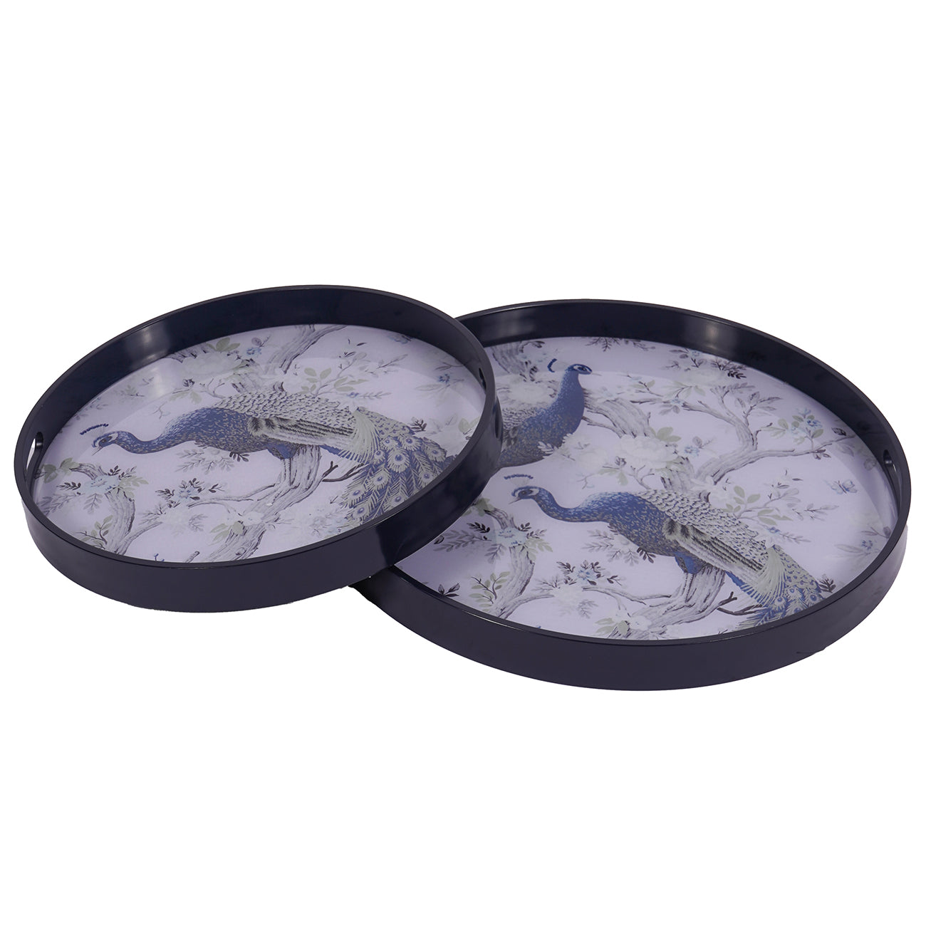 Belvedere Peacock Set Of 2 Trays