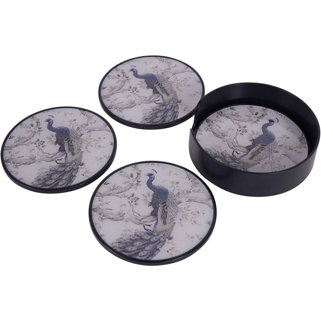 Belvedere Peacock Set Of 4 Coasters