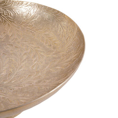 Laura Ashley Winspear Gold Leaf Embossed Round Footed Bowl,  Decorative Use Only