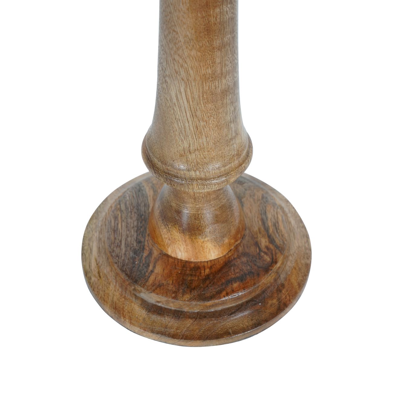 Large Wooden Pedestal Hurricane with Frosted Glass