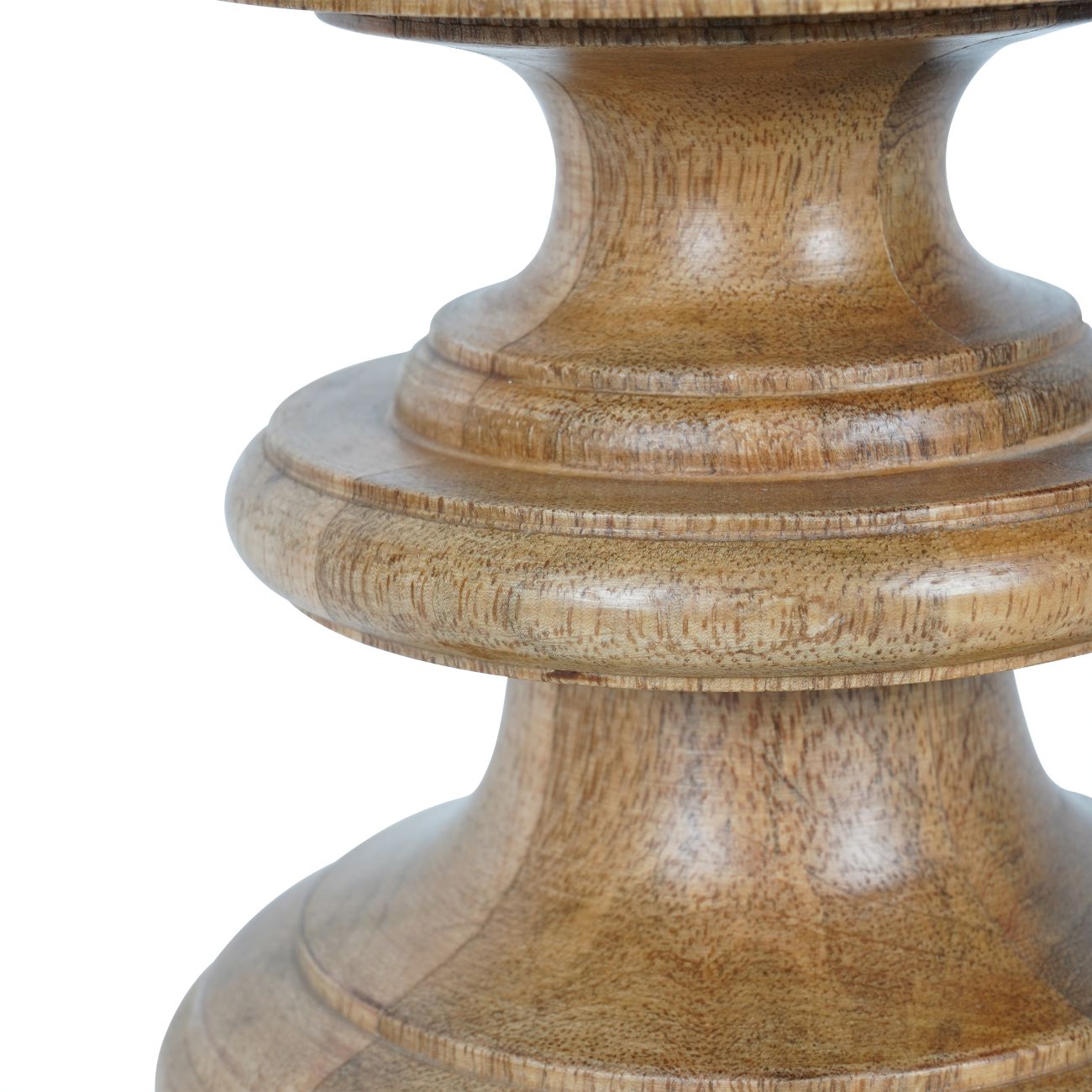 Wooden Plinth Hurricane with Frosted Glass