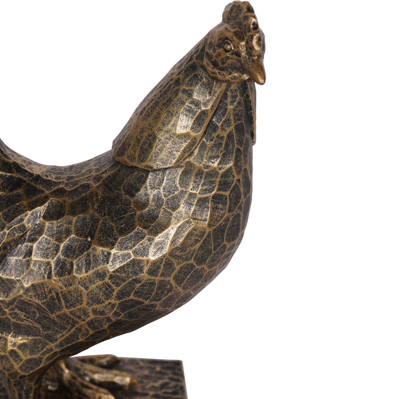 Antique Gold Hen Sculpture